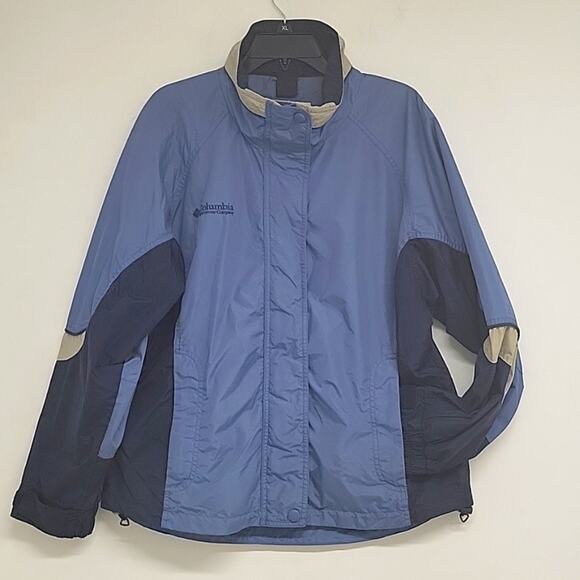 Columbia Bugaboo Lined Windbreaker/Jacket Women's Size M Blue Navy Tan - Picture 1 of 9